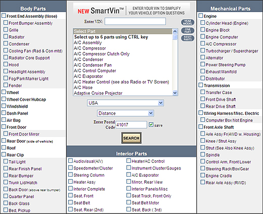 Multi-Part Search with SmartVin