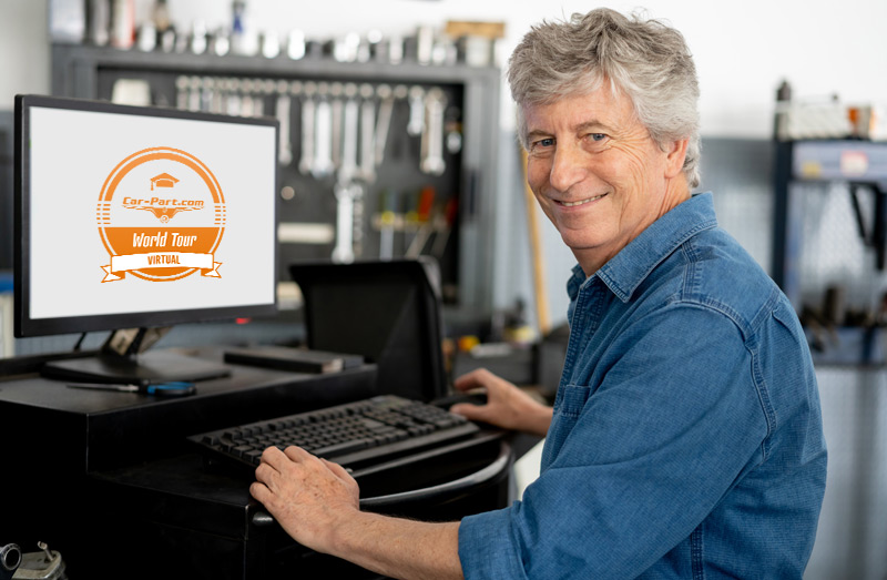 Man sitting at a computer